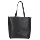 VERSACE Tote Bag Leather 2way Black Gold Auth 118741A-2