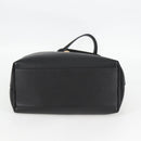 VERSACE Tote Bag Leather 2way Black Gold Auth 118741A-9