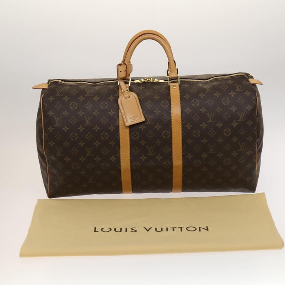 LOUIS VUITTON Monogram Keepall 55 Boston Bag M41424 LV Auth 118742V