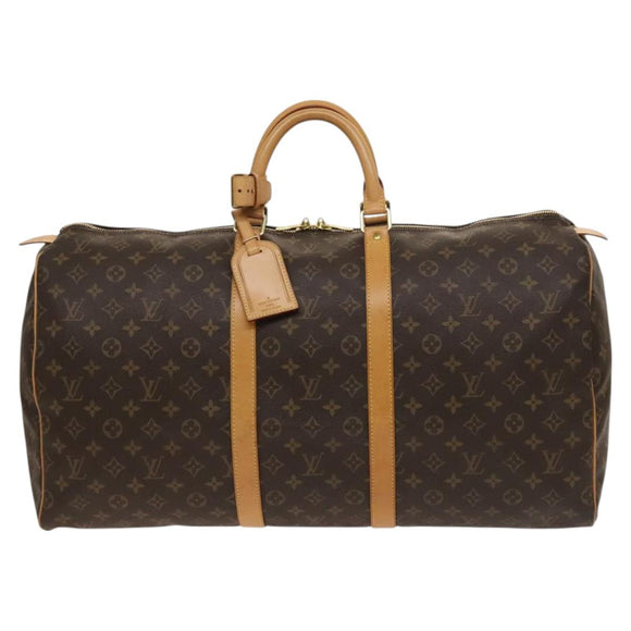 LOUIS VUITTON Monogram Keepall 55 Boston Bag M41424 LV Auth 118742V