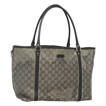 GUCCI GG Crystal Tote Bag Coated Canvas Navy Gold 197953 Auth 118745