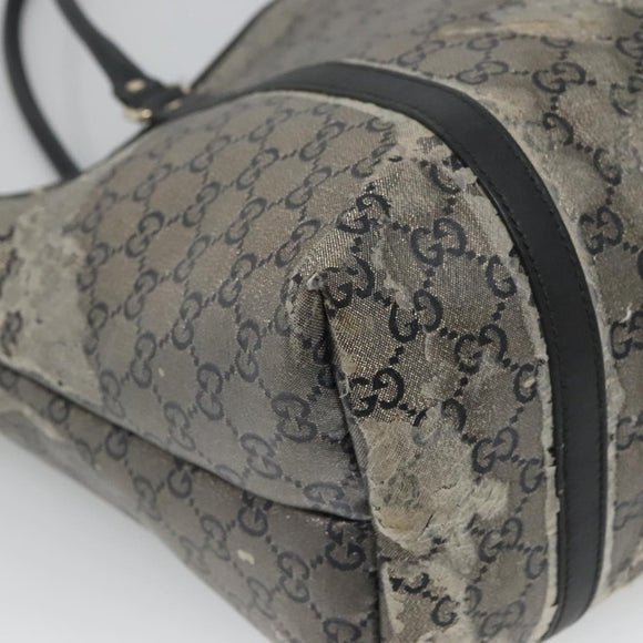 GUCCI GG Crystal Tote Bag Coated Canvas Navy Gold 197953 Auth 118745