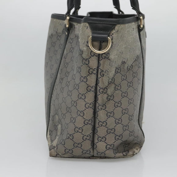 GUCCI GG Crystal Tote Bag Coated Canvas Navy Gold 197953 Auth 118745