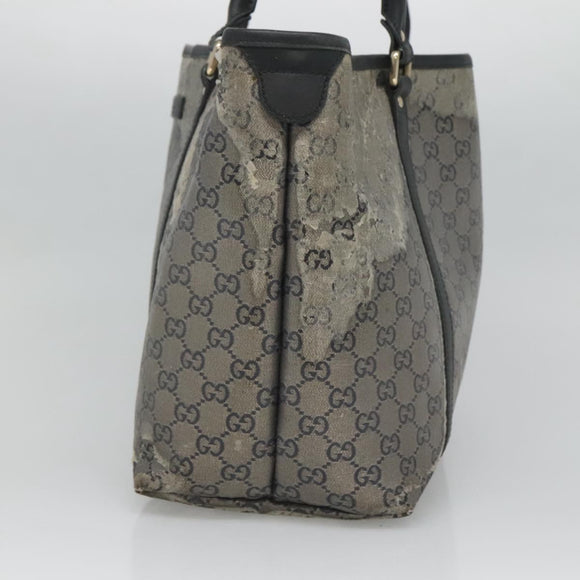 GUCCI GG Crystal Tote Bag Coated Canvas Navy Gold 197953 Auth 118745