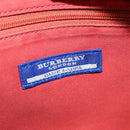 BURBERRY Nova Check Blue Label Shoulder Bag Canvas Beige Silver Auth 118746-17