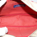 BURBERRY Nova Check Blue Label Shoulder Bag Canvas Beige Silver Auth 118746-11