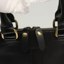 BURBERRY Hand Bag Leather Gold Black Auth 118748-10