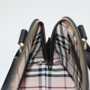 BURBERRY Hand Bag Leather Gold Black Auth 118748-20