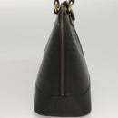 BURBERRY Hand Bag Leather Gold Black Auth 118748-4