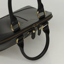BURBERRY Hand Bag Leather Gold Black Auth 118748-6