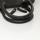 BURBERRY Hand Bag Leather Gold Black Auth 118748-7