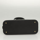 BURBERRY Hand Bag Leather Gold Black Auth 118748-5