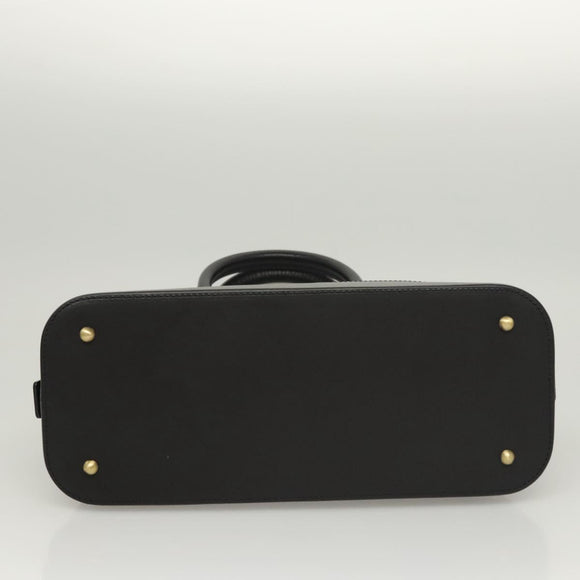 BURBERRY Hand Bag Leather Gold Black Auth 118748