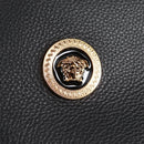 VERSACE Tote Bag Leather 2way Black Gold Auth 118750V-14
