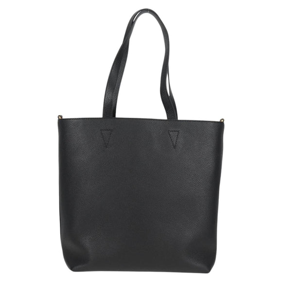 VERSACE Tote Bag Leather 2way Black Gold Auth 118750V
