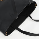 VERSACE Tote Bag Leather 2way Black Gold Auth 118750V-6