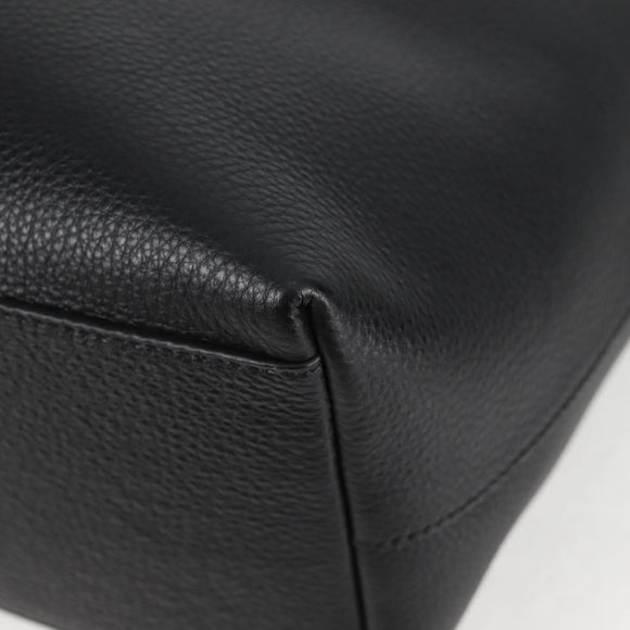 VERSACE Tote Bag Leather 2way Black Gold Auth 118752M