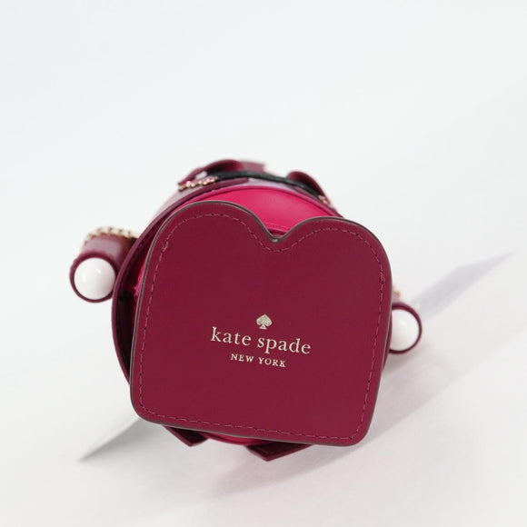 kate spade Soldier Shoulder Bag Leather Purple Gold Auth 118754V