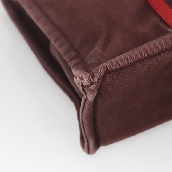 HERMES Fourre Tout PM Tote Bag Canvas Wine Red Auth 118757