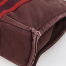 HERMES Fourre Tout PM Tote Bag Canvas Wine Red Auth 118757-15