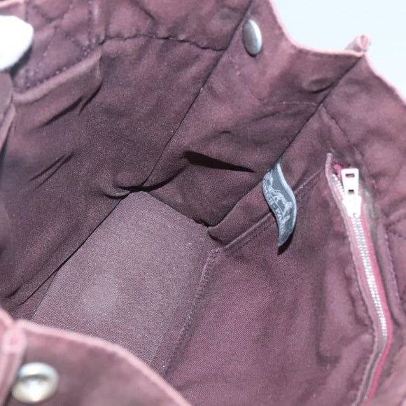HERMES Fourre Tout PM Tote Bag Canvas Wine Red Auth 118757