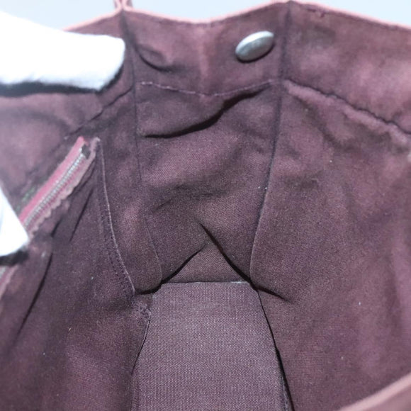 HERMES Fourre Tout PM Tote Bag Canvas Wine Red Auth 118757