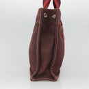 HERMES Fourre Tout PM Tote Bag Canvas Wine Red Auth 118757-4