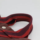 HERMES Fourre Tout PM Tote Bag Canvas Wine Red Auth 118757-8