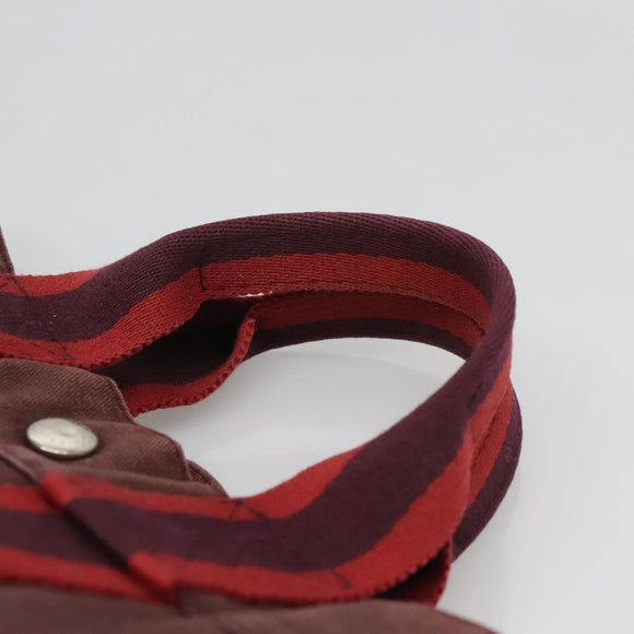 HERMES Fourre Tout PM Tote Bag Canvas Wine Red Auth 118757