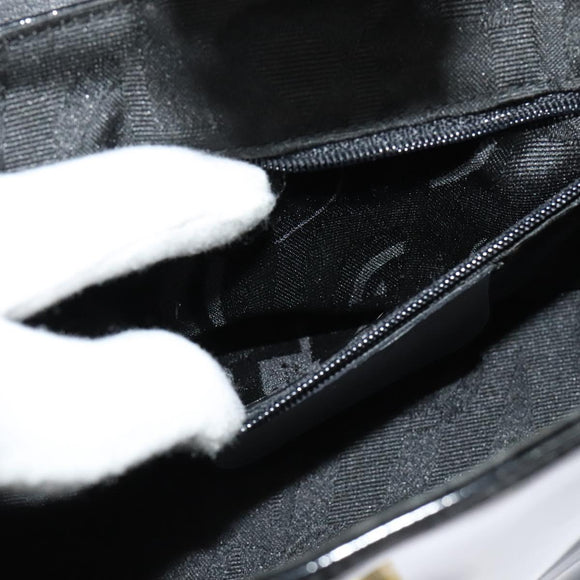 Salvatore Ferragamo Gancini Shoulder Bag Leather Black Gold Auth 118764