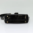 Salvatore Ferragamo Gancini Shoulder Bag Leather Black Gold Auth 118764-5
