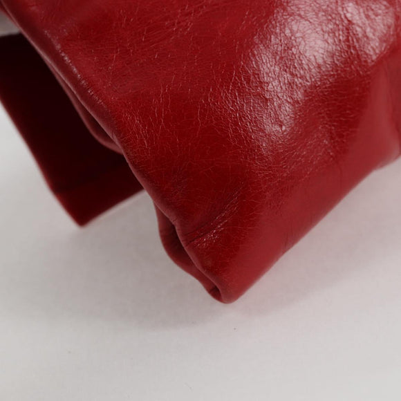 Miu Miu Chain Shoulder Bag Leather Red Auth 118770V