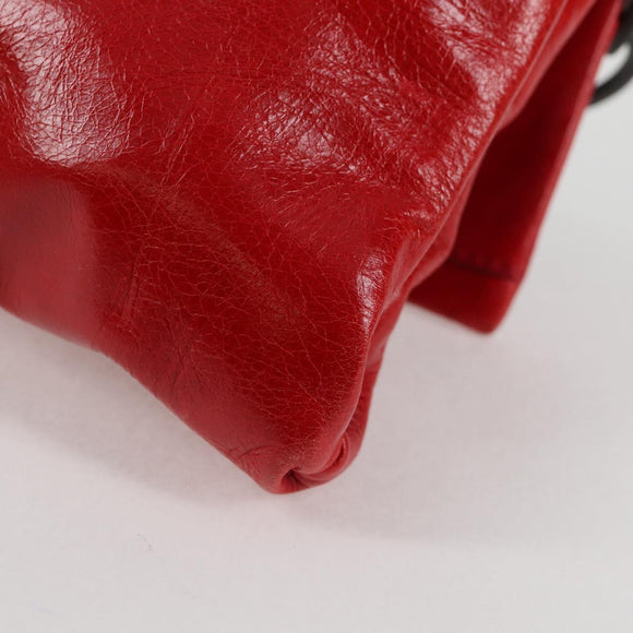 Miu Miu Chain Shoulder Bag Leather Red Auth 118770V