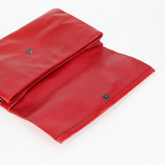 Miu Miu Chain Shoulder Bag Leather Red Auth 118770V