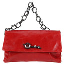 Miu Miu Chain Shoulder Bag Leather Red Auth 118770V-13