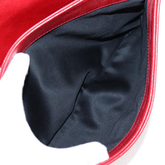 Miu Miu Chain Shoulder Bag Leather Red Auth 118770V