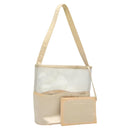 PRADA Hand Bag Vinyl Clear Beige Auth 118773-1