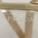 PRADA Hand Bag Vinyl Clear Beige Auth 118773-17