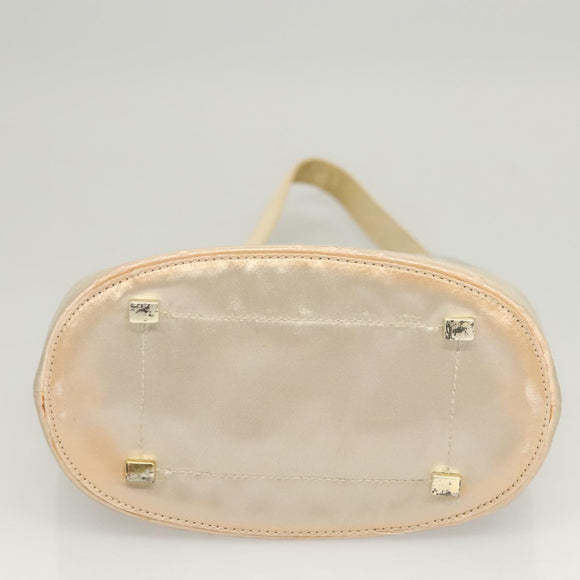 PRADA Hand Bag Vinyl Clear Beige Auth 118773