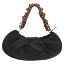 Salvatore Ferragamo Hand Bag Satin Black Auth 118774V-1