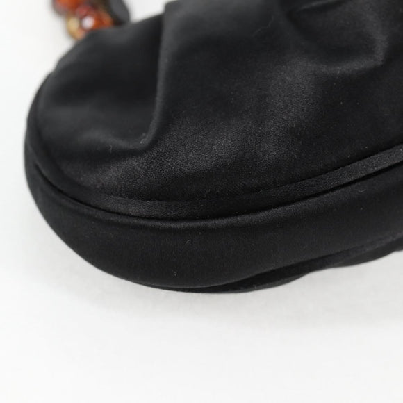 Salvatore Ferragamo Hand Bag Satin Black Auth 118774V