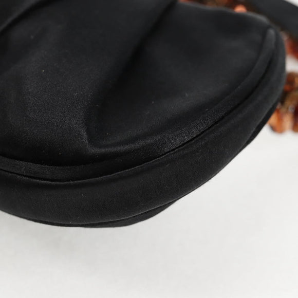 Salvatore Ferragamo Hand Bag Satin Black Auth 118774V