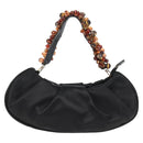 Salvatore Ferragamo Hand Bag Satin Black Auth 118774V-2