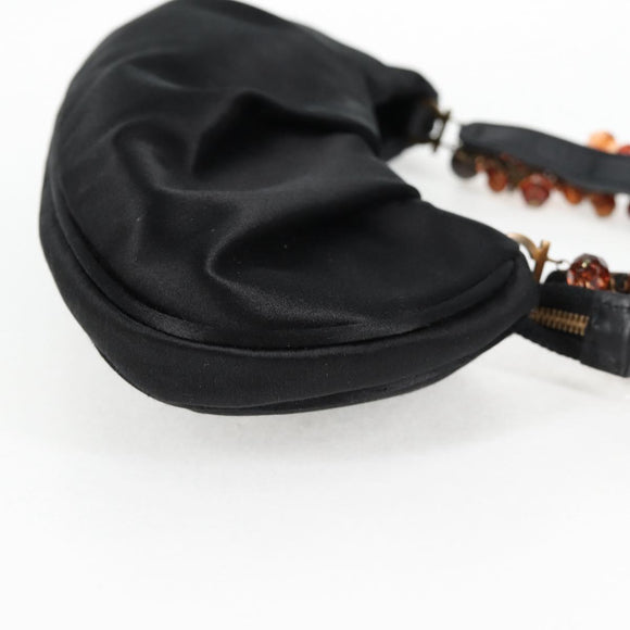 Salvatore Ferragamo Hand Bag Satin Black Auth 118774V