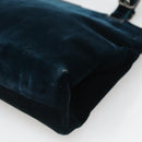PRADA Tote Bag Velor Navy Silver Auth 118778-9