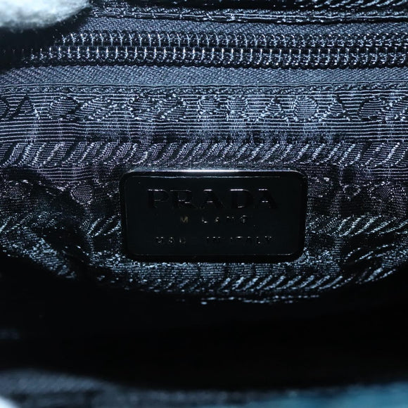 PRADA Tote Bag Velor Navy Silver Auth 118778