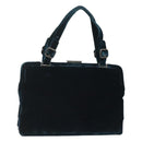 PRADA Tote Bag Velor Navy Silver Auth 118778-1