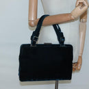 PRADA Tote Bag Velor Navy Silver Auth 118778-21