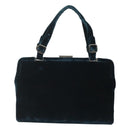 PRADA Tote Bag Velor Navy Silver Auth 118778-13