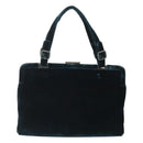 PRADA Tote Bag Velor Navy Silver Auth 118778-2